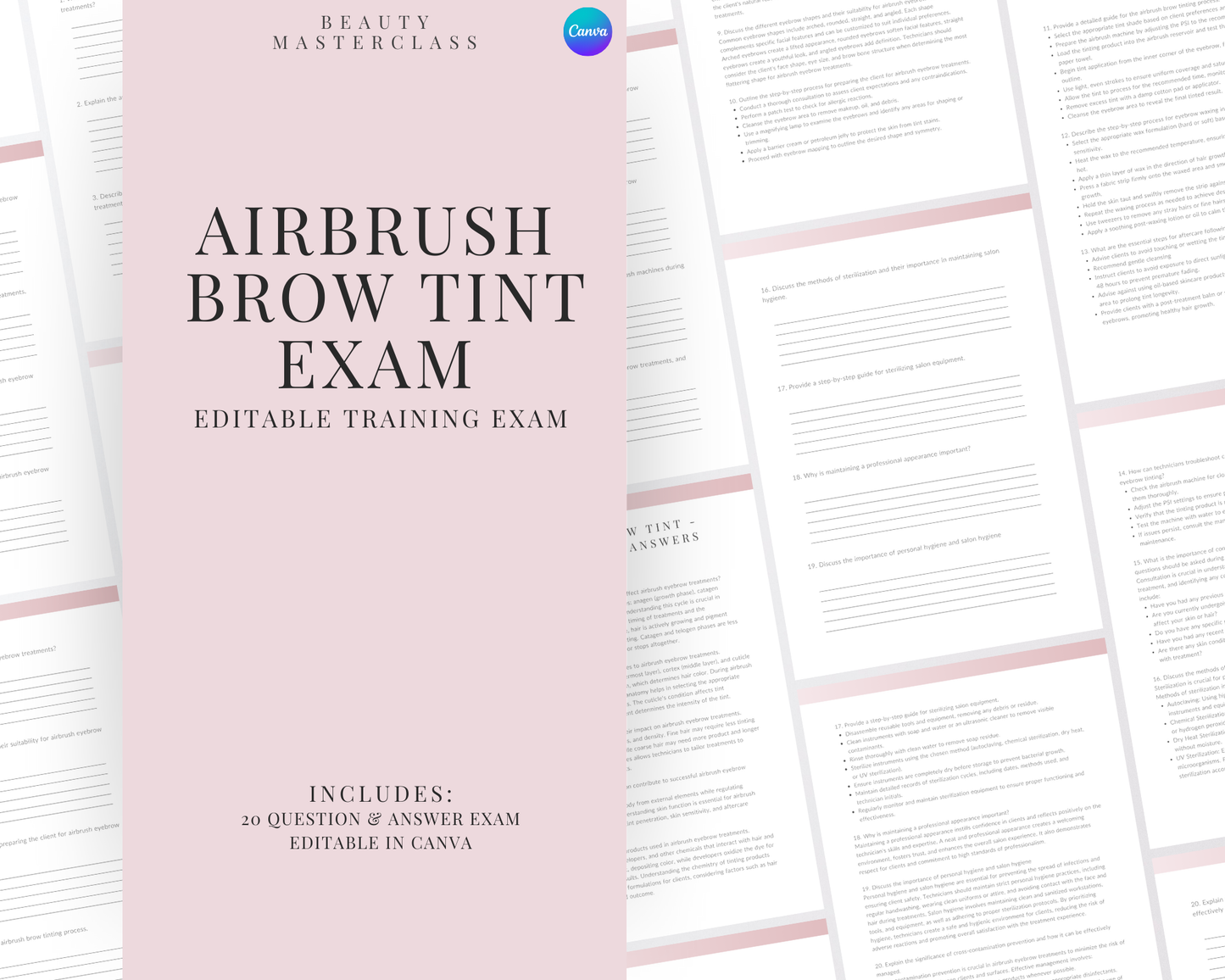 Airbrush Brow Tint Editable Theory Exam