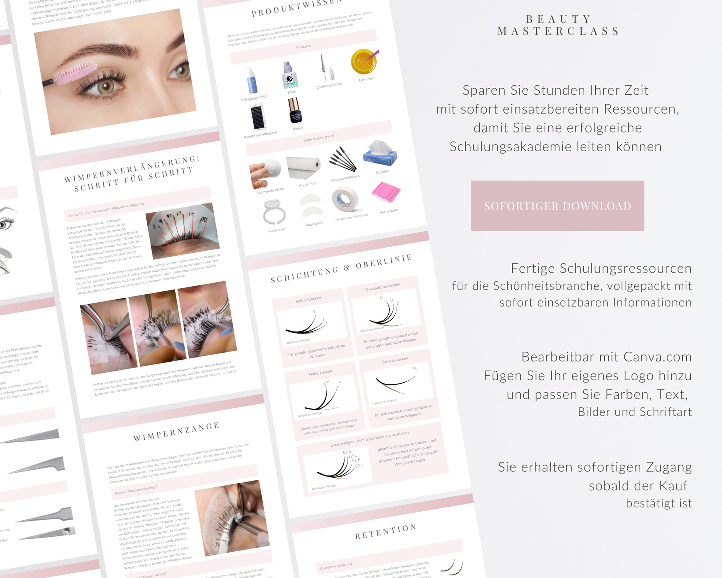 German Classic Lash Extension Editable Training Manual