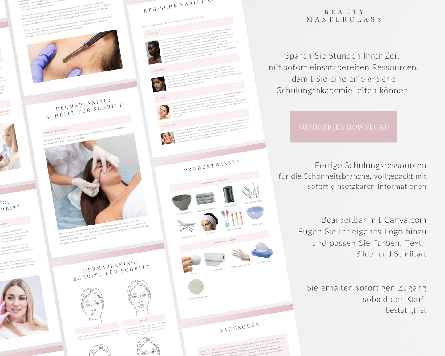 German Dermaplaning Editable Training Manual