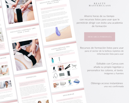 Spanish EMS Body Sculpting Editable Training Manual