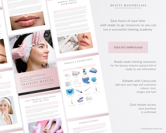 Foundation Dermal Filler & Anti-Wrinkle Aesthetic Editable Training Manual