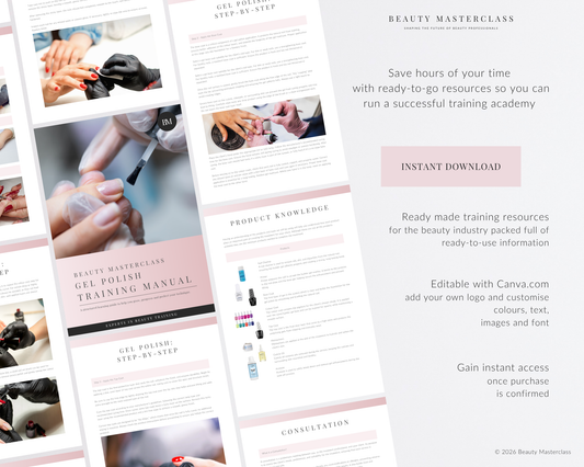 Gel Nail Polish Editable Training Manual