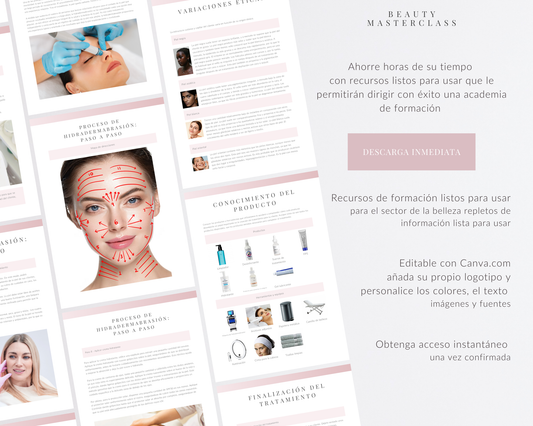 Spanish Hydradermabrasion Facial Editable Training Manual