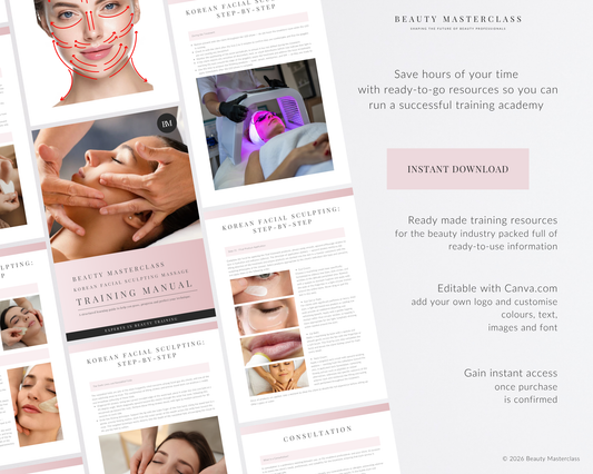 Korean Facial Sculpting Massage Editable Training Manual