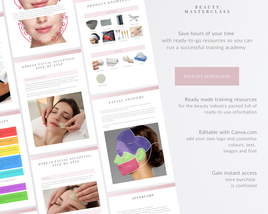 Korean Facial Sculpting Massage Editable Training Manual