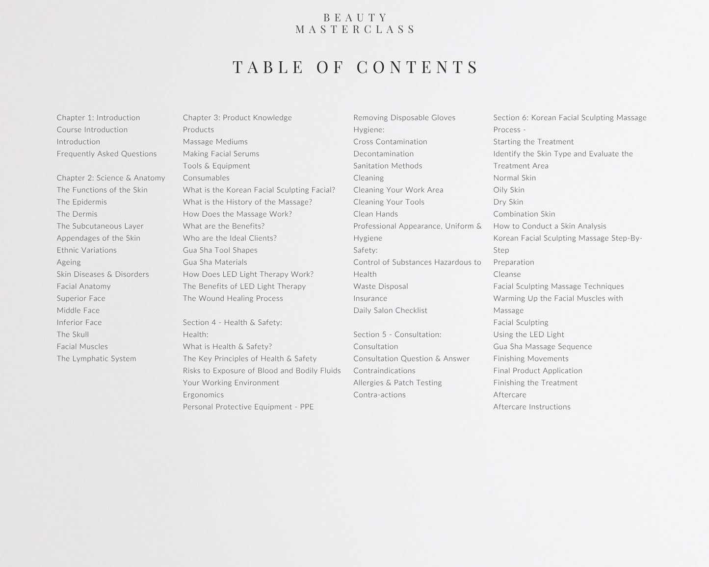 Korean Facial Sculpting Massage Editable Training Manual