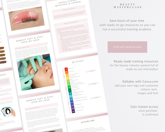 Korean Lash Lift and Tint Editable Training Manual