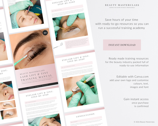 Lash Lift and Tint Editable Training Manual