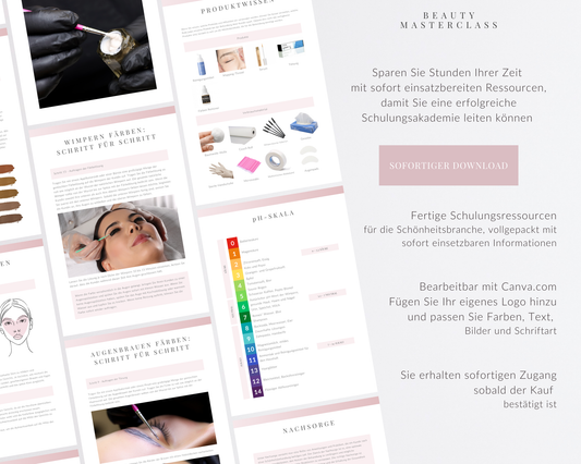 German Lash and Brow Tint Editable Training Manual