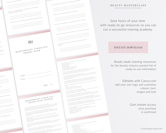 Mesotherapy Under Eye Aesthetic Editable Theory Exam