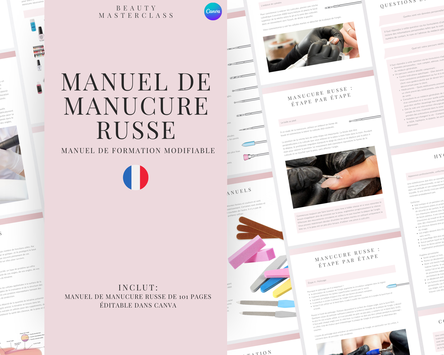 French Russian Manicure Editable Training Manual