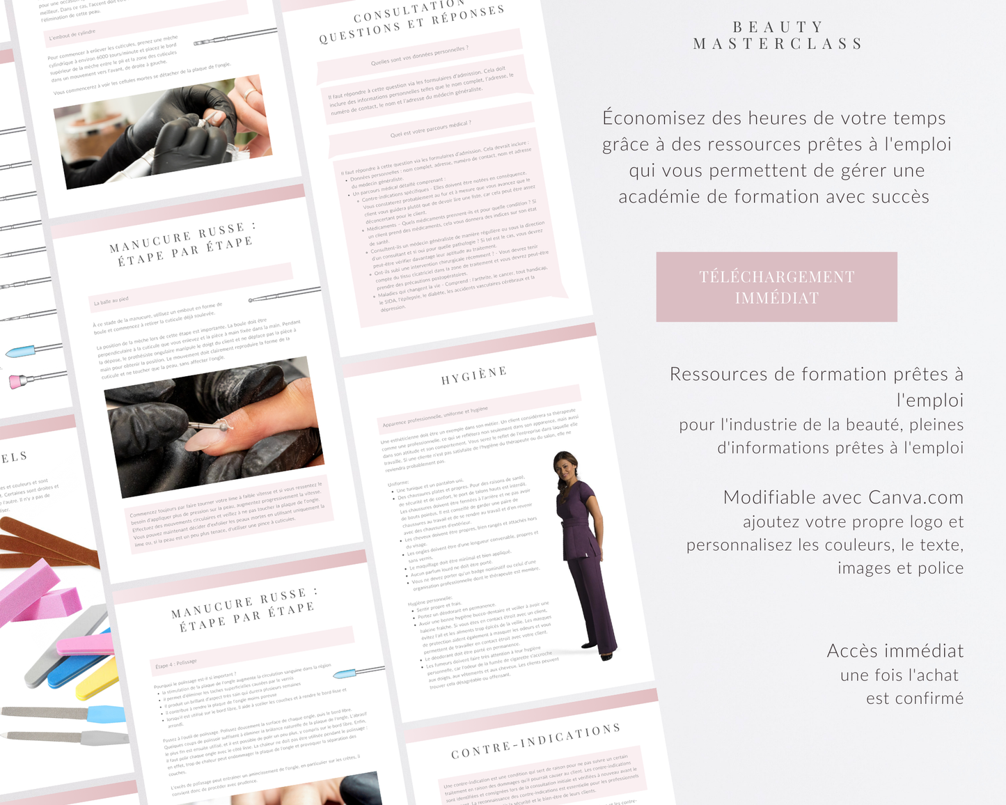 French Russian Manicure Editable Training Manual