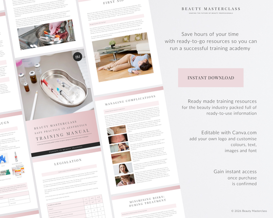 Safe Practice in Aesthetics Aesthetic Editable Training Manual