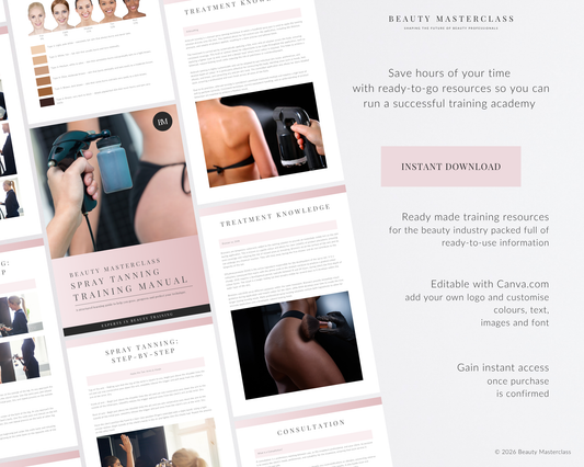 Spray Tanning Editable Training Manual