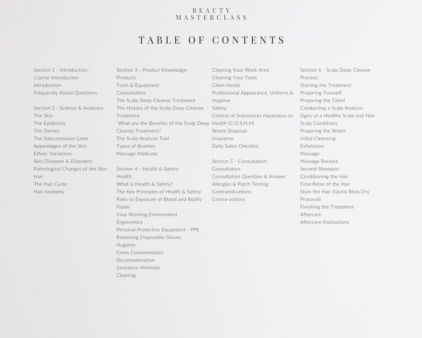 Scalp Deep Cleanse Hair Editable Training Manual