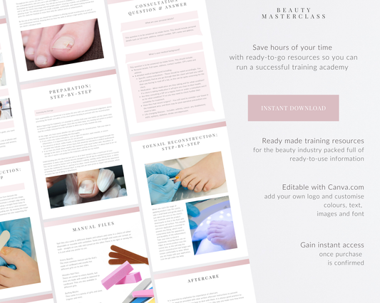Toe Nail Reconstruction Editable Training Manual