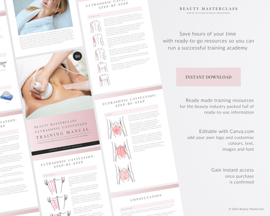 Ultrasonic Fat Cavitation Editable Training Manual for Body Contouring Therapy