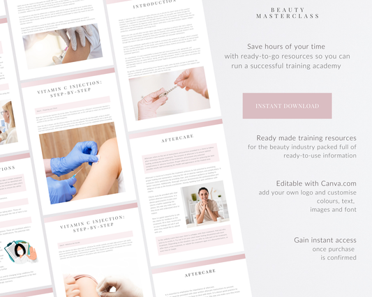 Vitamin C Injections (IM Intramuscular) Aesthetic Editable Training Manual