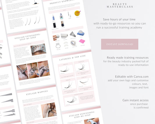 Classic Lash Extension Editable Training Manual