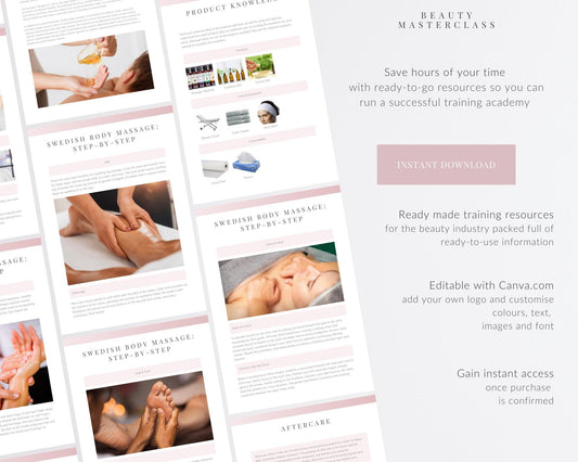 Swedish Body Massage Editable Training Manual