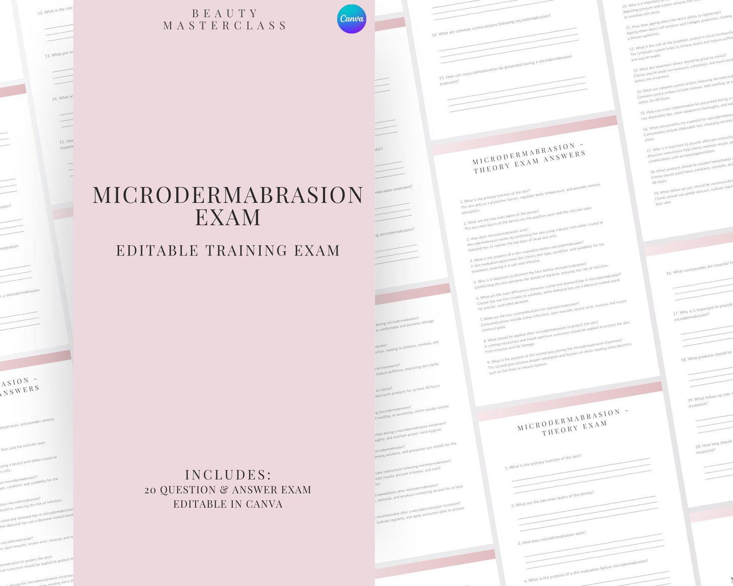 Microdermabrasion Facial Editable Theory Exam