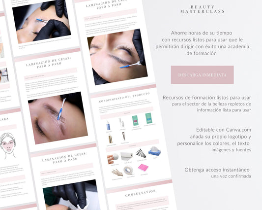 Spanish Brow Lamination and Tint Editable Training Manual