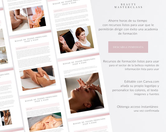 Spanish Deep Tissue Massage Editable Training Manual
