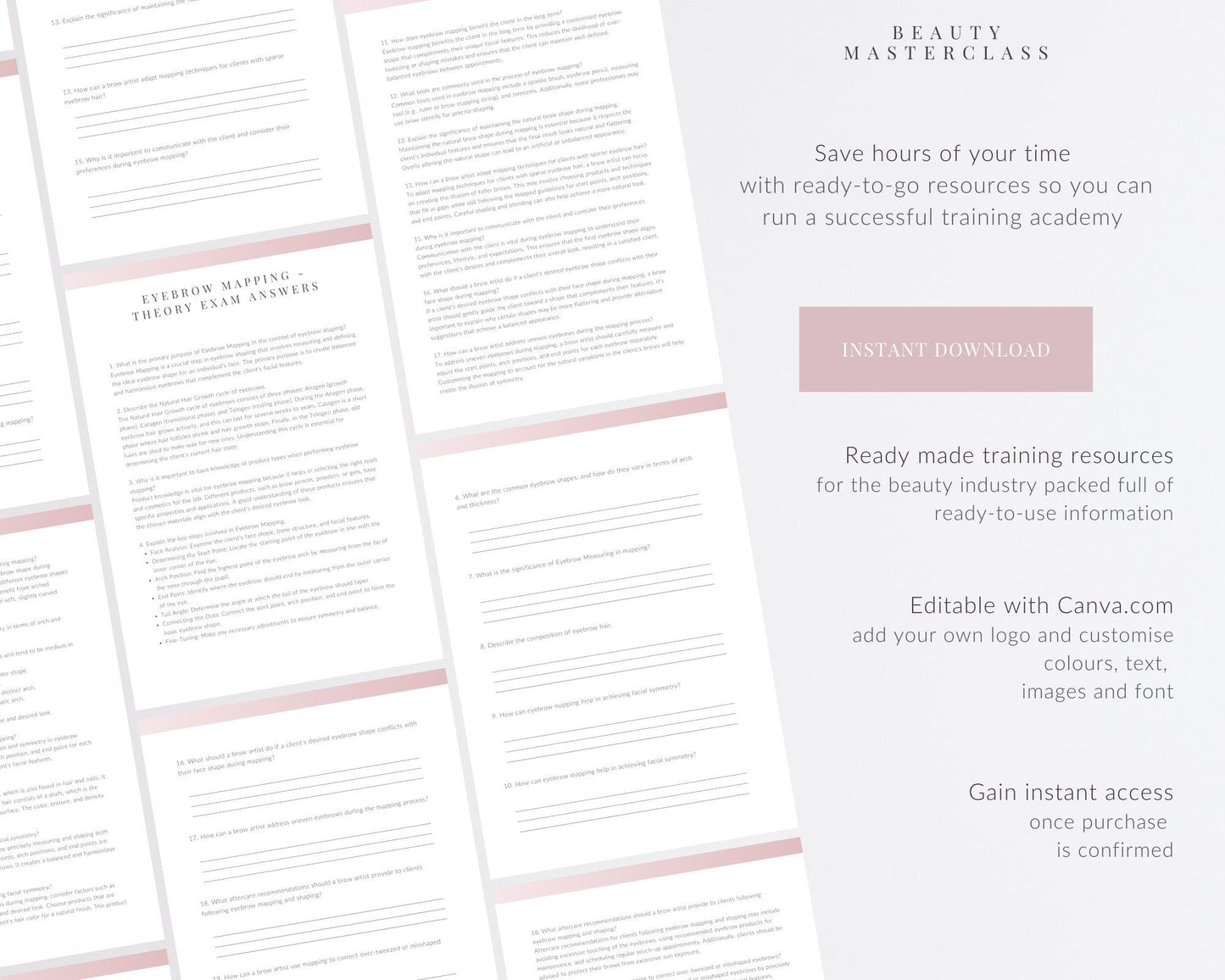 Eyebrow Mapping and Measuring Editable Theory Exam