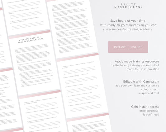 Eyebrow Mapping and Measuring Editable Theory Exam