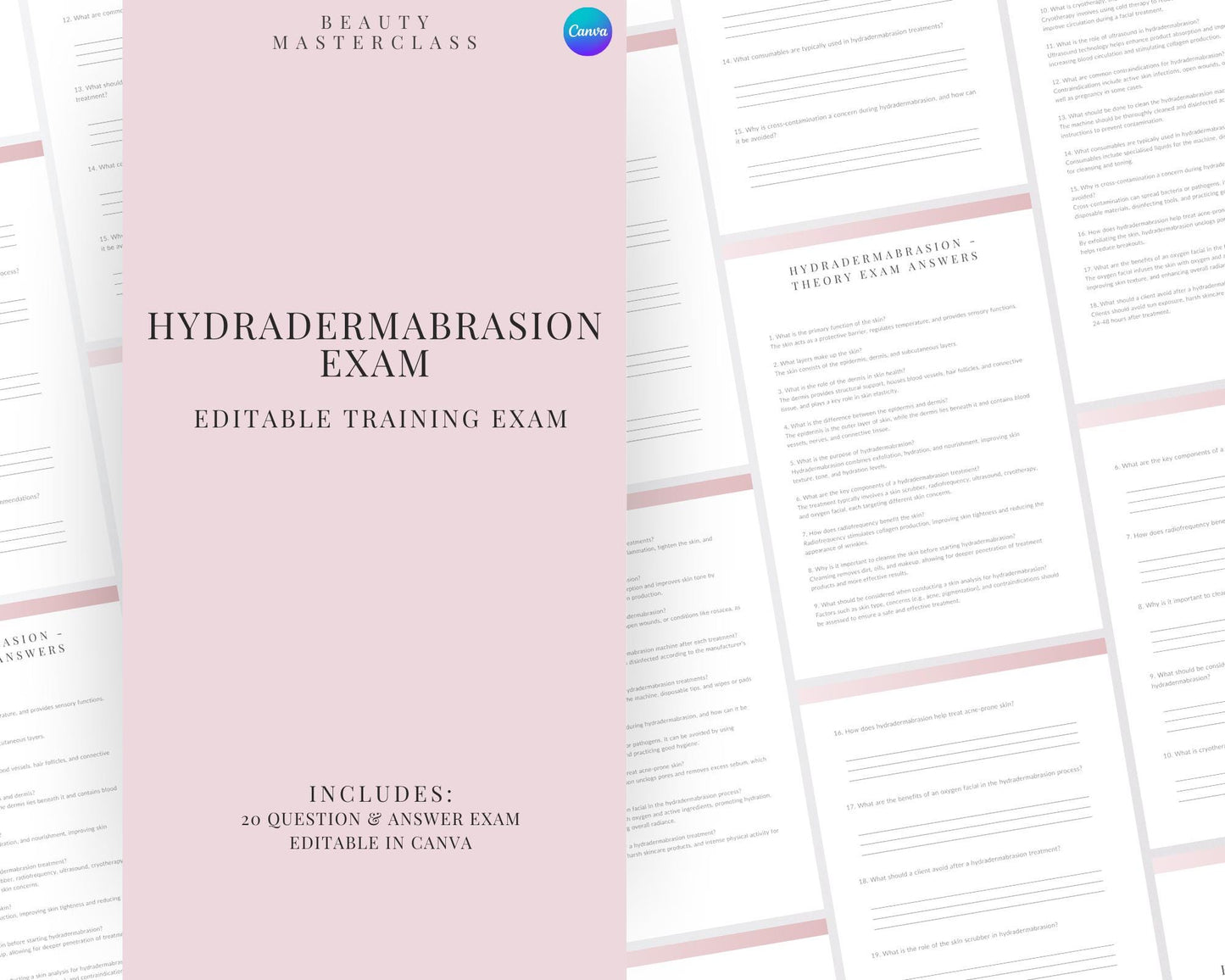 Hydradermabrasion Facial Editable Theory Exam