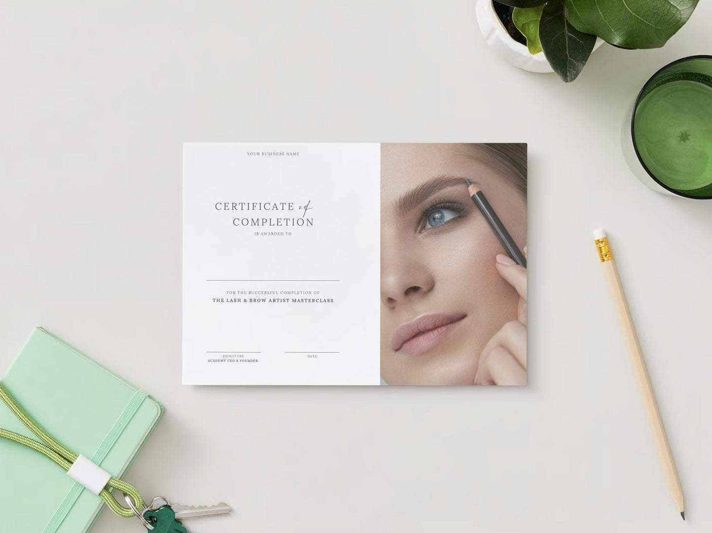 Editable Beauty Course Certificate | Canva Template