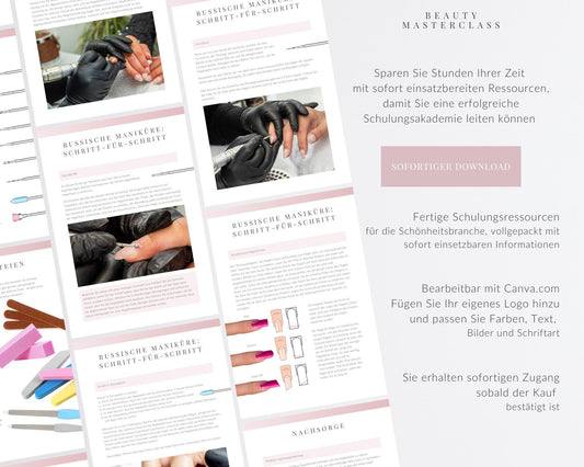 German Russian Manicure Editable Training Manual