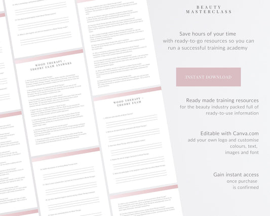 Wood Therapy Body Contouring Editable Theory Exam