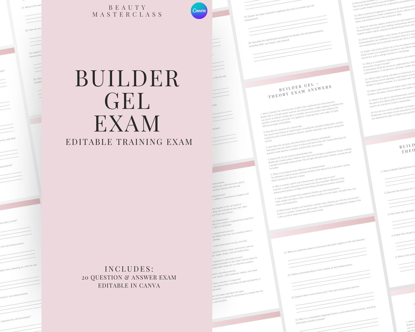 Builder Gel Nails Editable Theory Exam