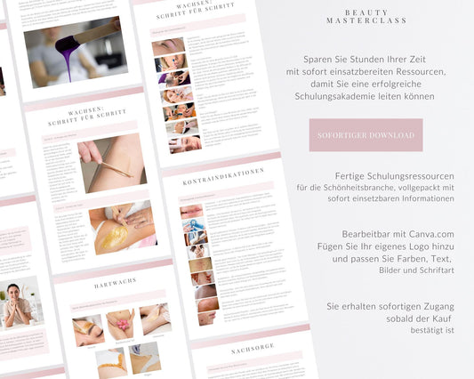German Waxing and Intimate Waxing Editable Training Manual