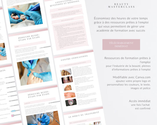 French Russian Pedicure Editable Training Manual