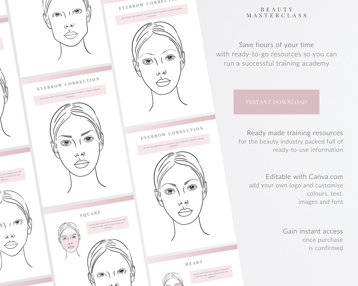 Eyebrow Mapping Editable Worksheets