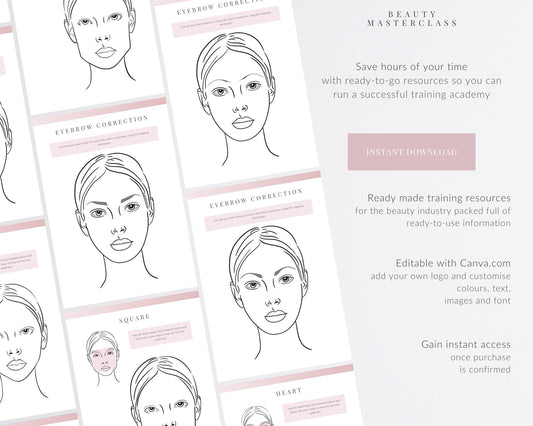 Eyebrow Mapping Editable Worksheets