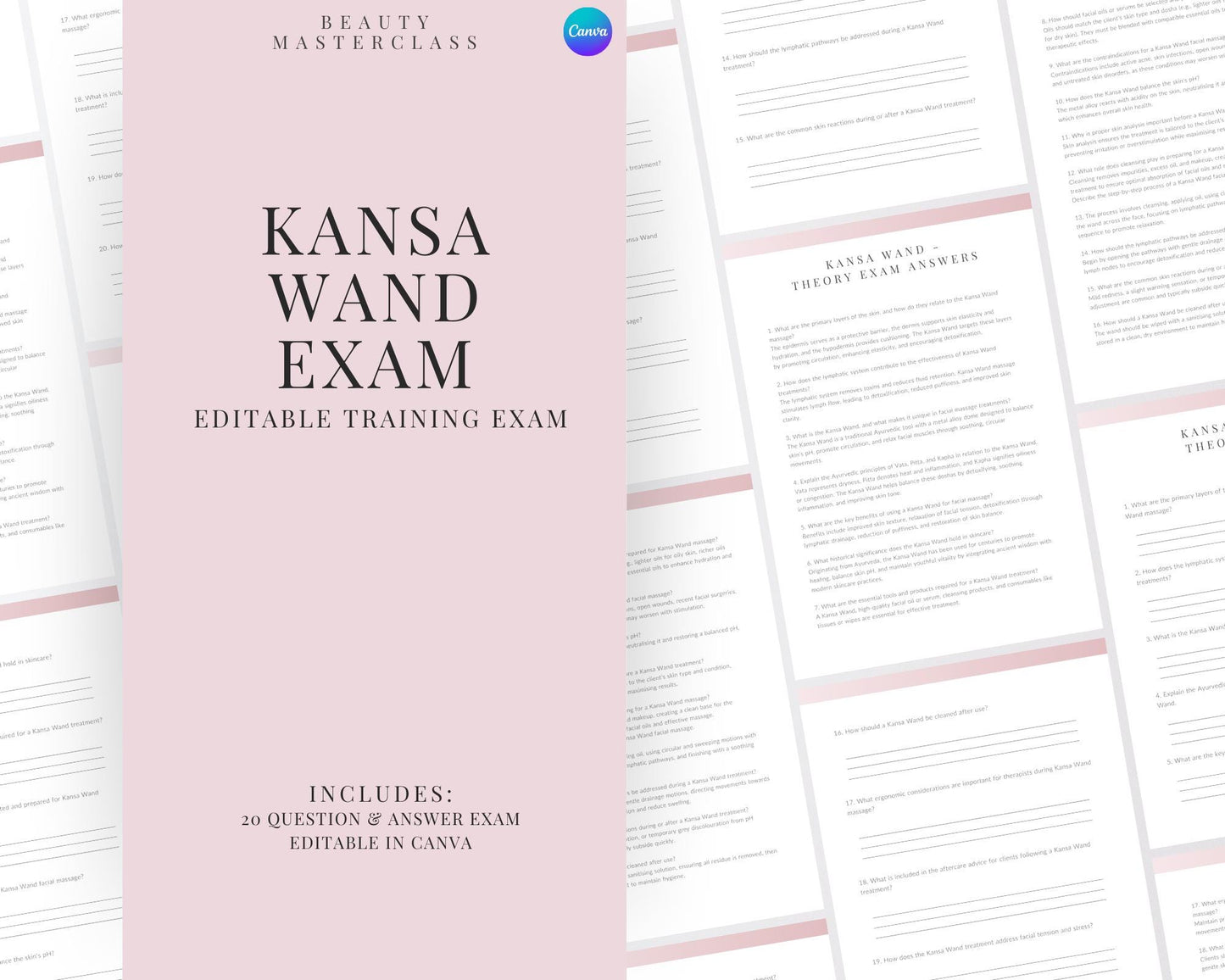 Kansa Wand Facial Massage Editable Theory Exam