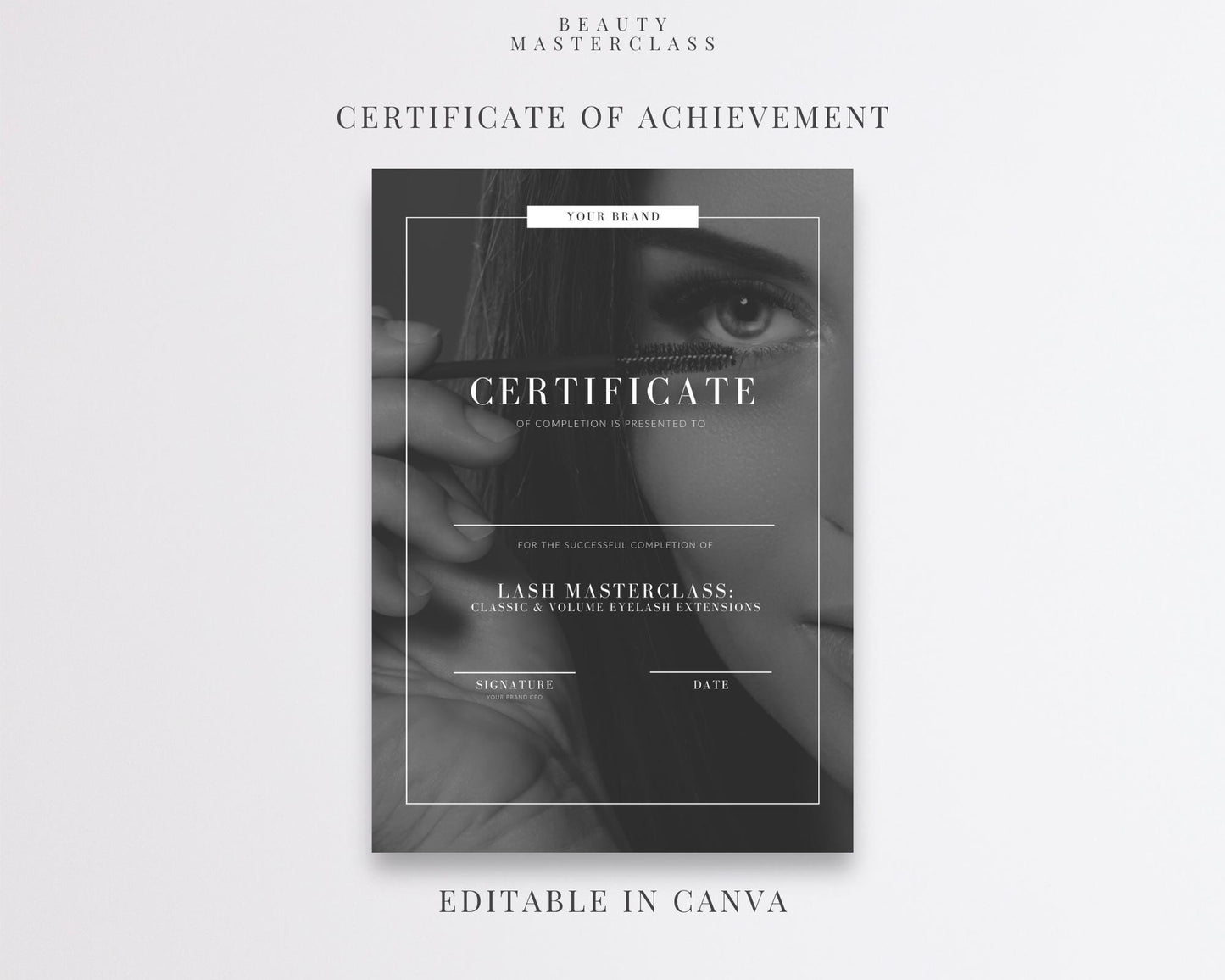 Editable Beauty Course Certificate | Canva Template