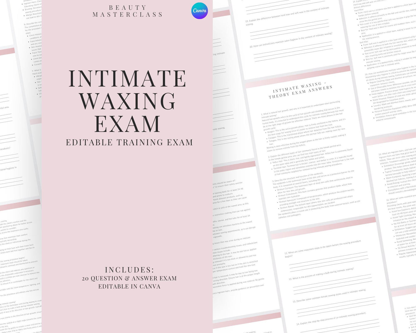 Intimate Waxing Editable Theory Exam
