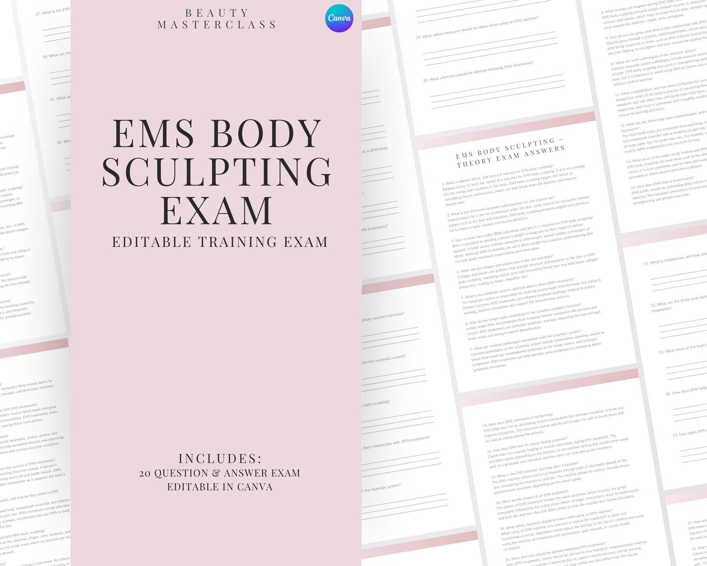 EMS Body Sculpting for Body Contouring Editable Theory Exam