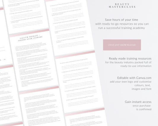 Vacuum Therapy Body Contouring Editable Theory Exam