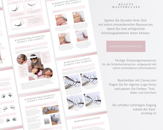 German Classic Hybrid and Volume Lash Extension Editable Training Manual