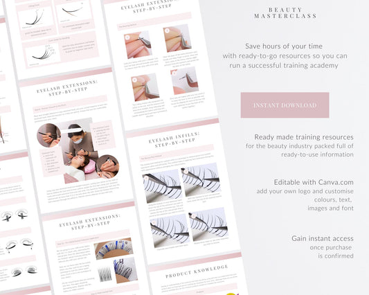Classic, Hybrid & Volume Eyelash Extension Editable Training Manual