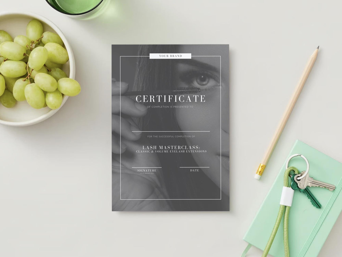 Editable Beauty Course Certificate | Canva Template