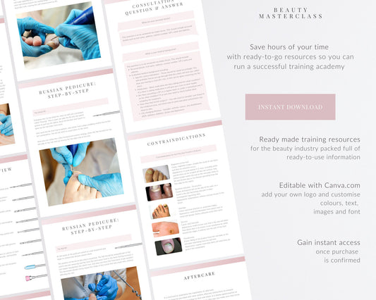 Russian Pedicure Editable Training Manual