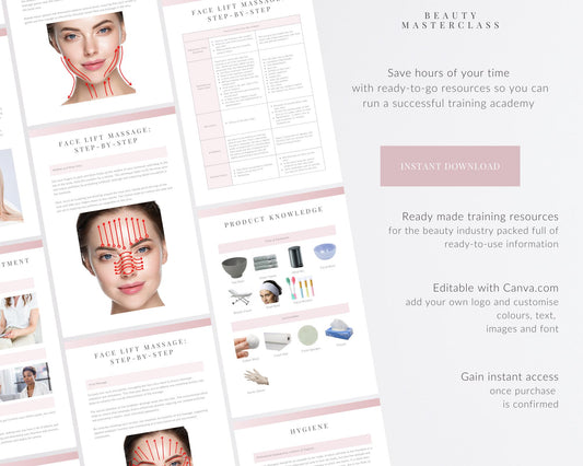 Face Lift Facial Massage Editable Training Manual