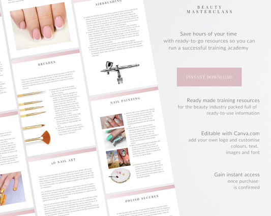 Nail Art Training Editable Training Manual