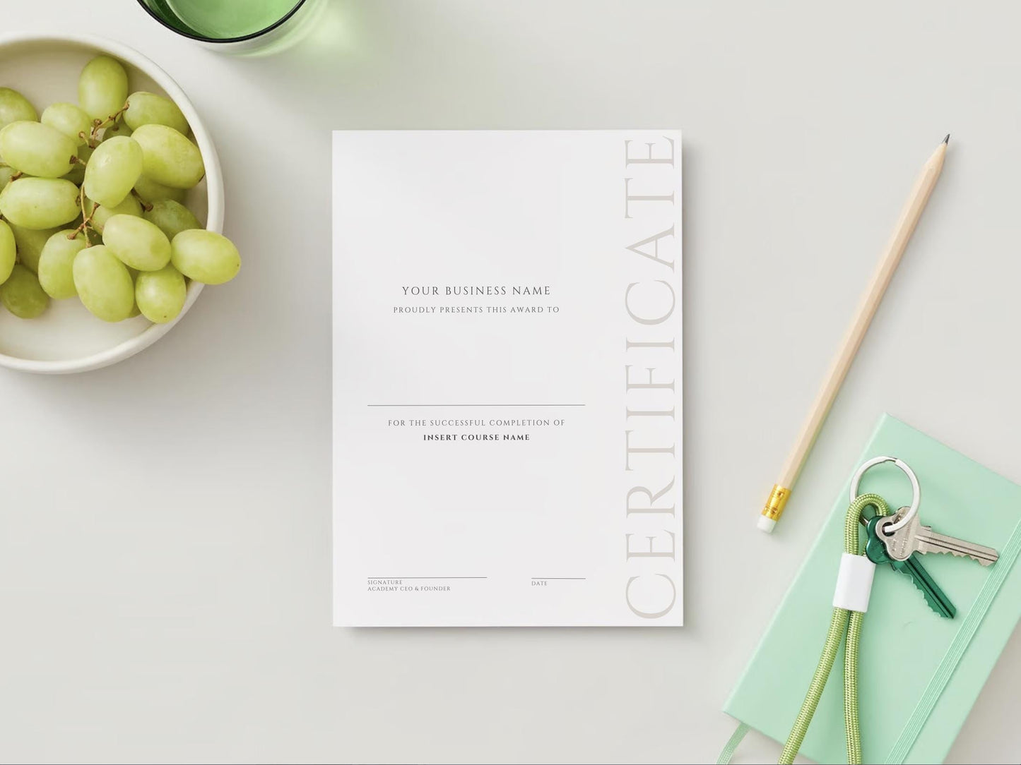 Editable Beauty Course Certificate | Canva Template